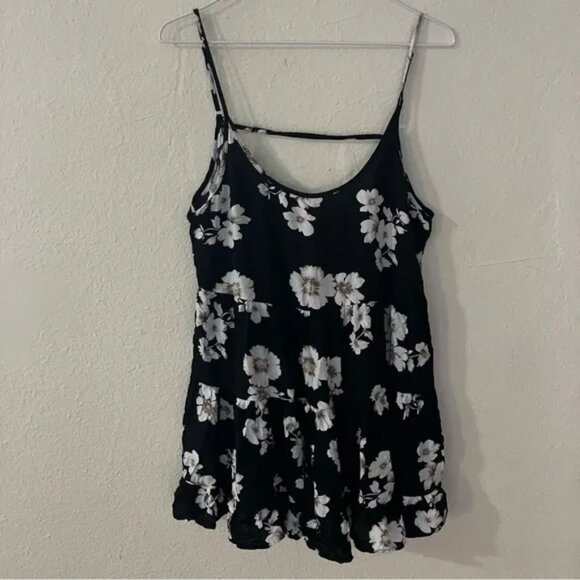 Black & white Brandy Melville floral Sleeveless Mini dress One Size - Picture 2 of 4